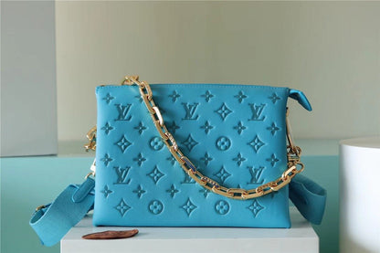 LV Coussin PM Monogram Blue For Women, Women’s Bags, Shoulder And Crossbody Bags 10.2in/26cm LV 