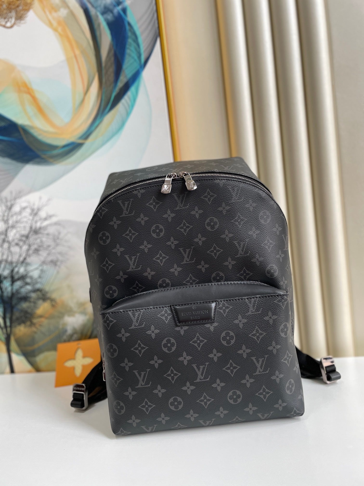 LV Discovery Backpack PM Monogram Eclipse Canvas For Men, Bags 40cm LV M43186