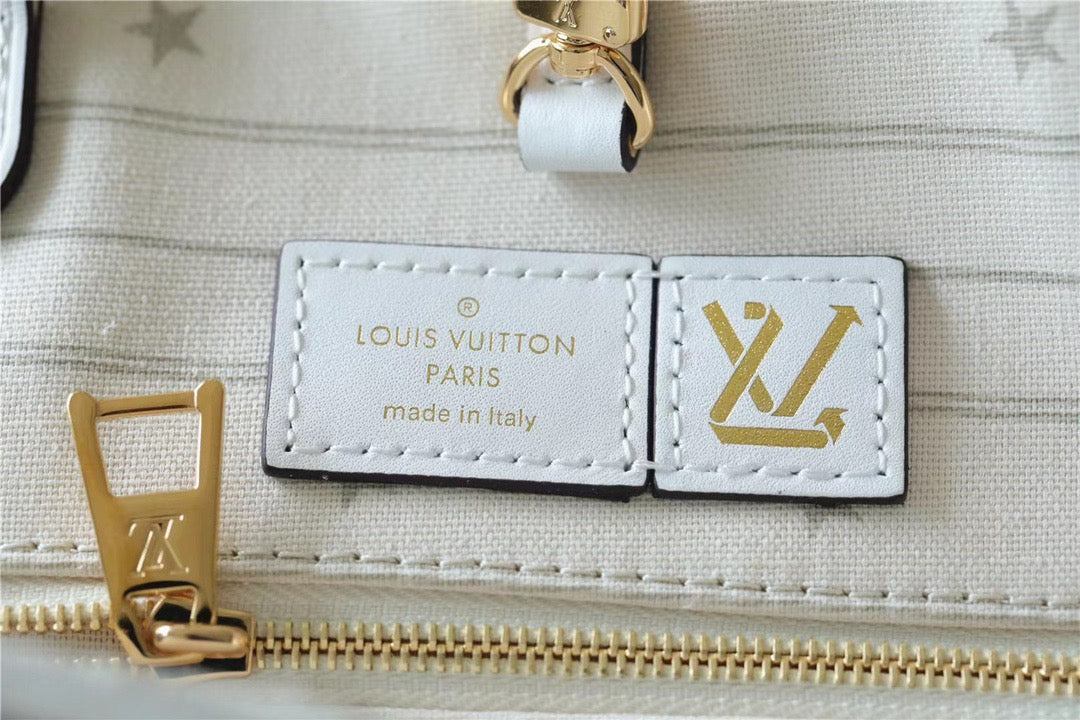 LV Onthego GM Monogram Giant And Raffia White/ Yellow For Women,  Shoulder And Crossbody Bags 41cm/16.1in LV M20815