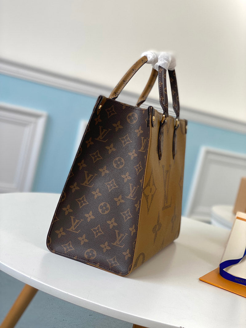 LV OnTheGo MM Monogram And Monogram Reverse Canvas For Women,  Shoulder Bags 13.8in/35cm LV M45321