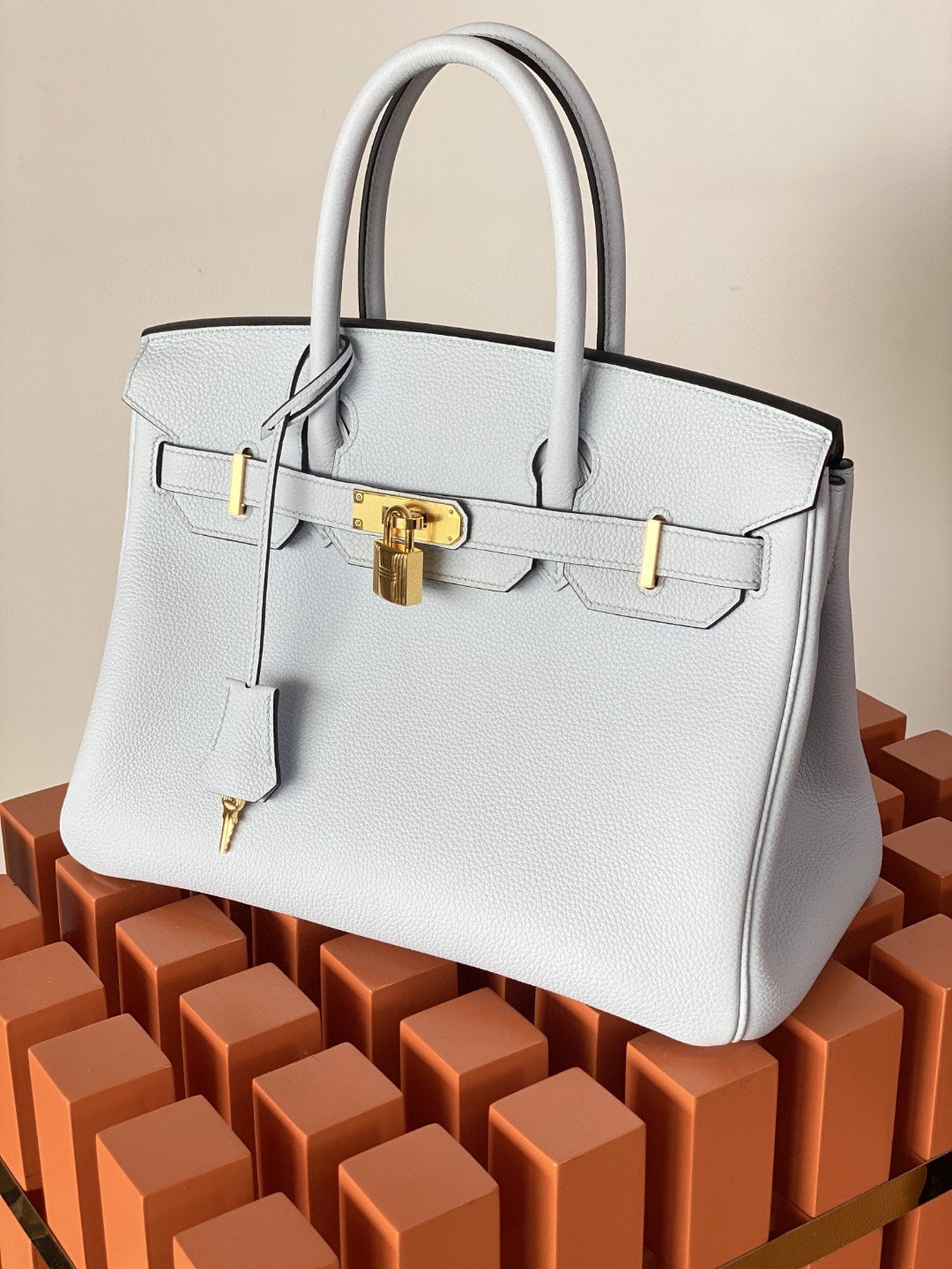 HM Birkin Nata Swift White For Women Gold Toned Hardware 11.8in/30cm