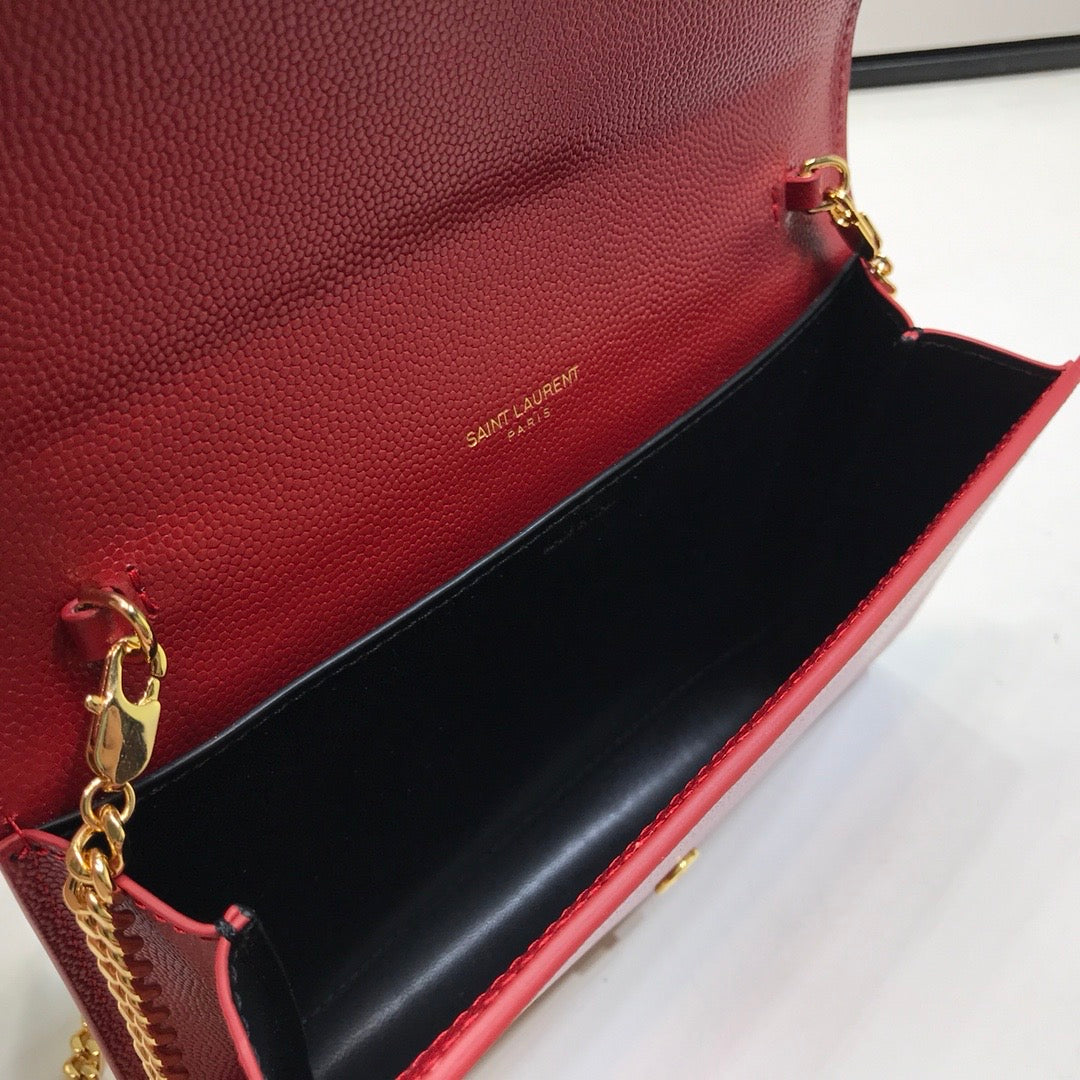 YSSL Uptown Chain Wallet Red For Women 7.4in/19cm YSL 