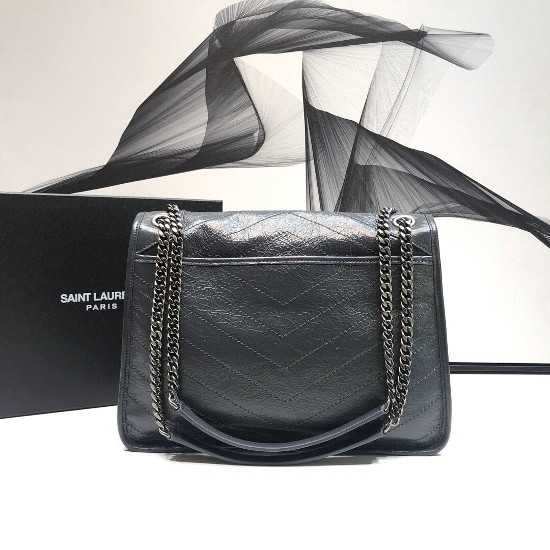 YSSL Niki Medium Chain Bag Grey For Women 11in/28cm YSL