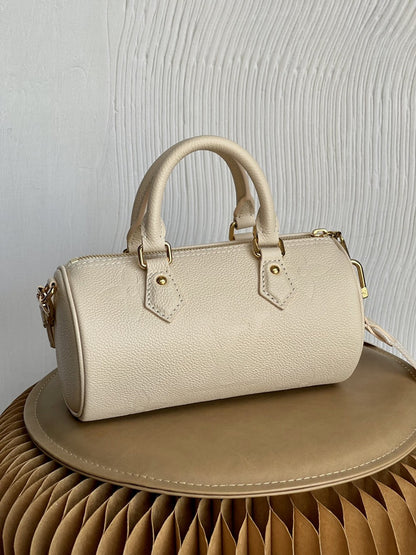 LV Papillon BB Bag In Monogram Empreinte For Women 7.9in/20cm Crème Beige M45994