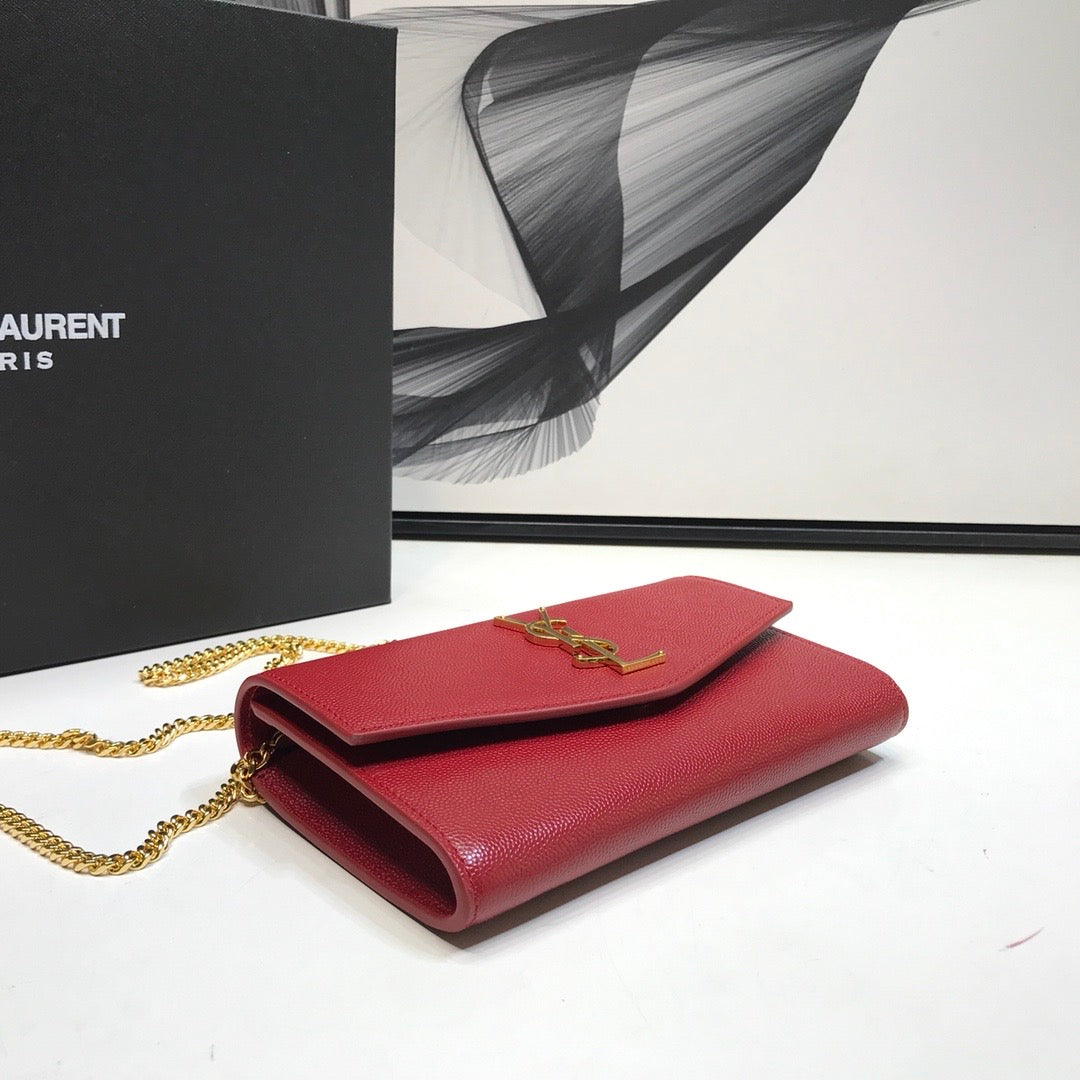 YSSL Uptown Chain Wallet Red For Women 7.4in/19cm YSL 