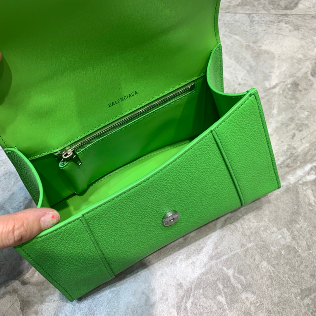 Balen Hourglass Small Handbag In Green, For Women,  Bags 9in/23cm