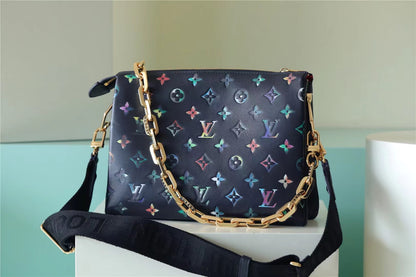 LV Coussin PM Puffy Navy Blue For Women,  Shoulder And Crossbody Bags 10.2n/26cm LV