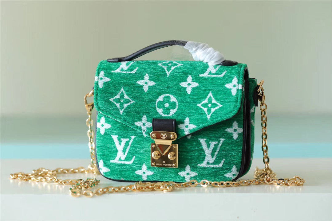 LV Micro Metis Monogram Jacquard Green For Women, Women’s Handbags, Shoulder And Crossbody Bags 5.5in/14cm LV M81127