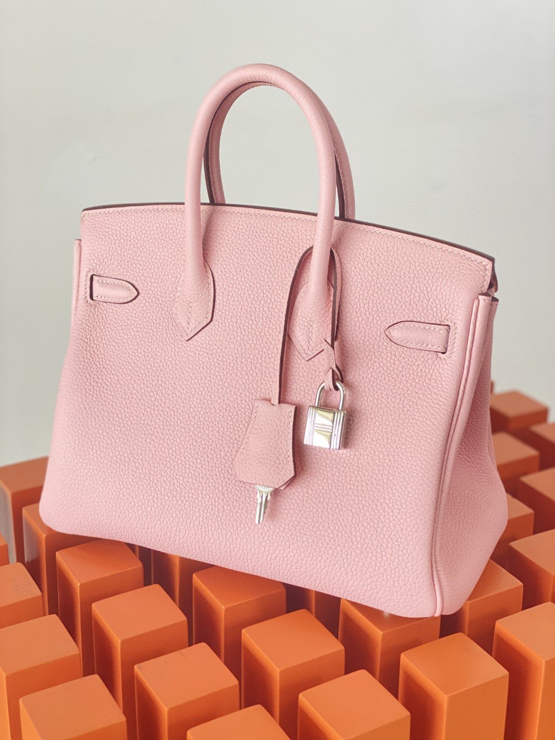 HM Birkin Nata Swift Pink For Women Silver Toned Hardware 10in/25cm