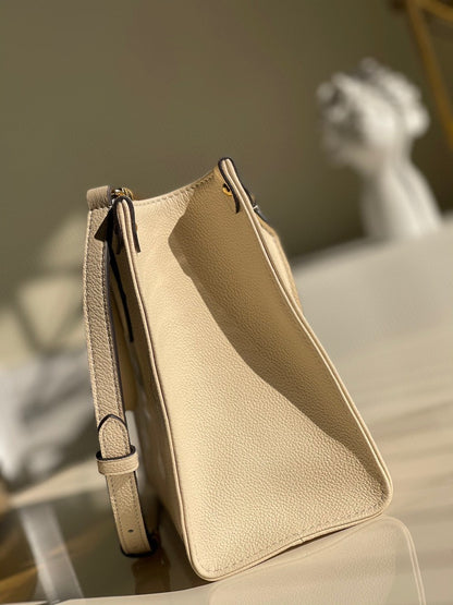 LV Onthego PM Monogram Empreinte Tourterelle Grey/Beige For Women,  Shoulder And Crossbody Bags 9.8in/25cm LV M45654