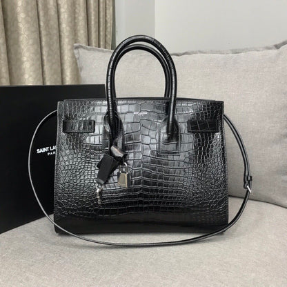 YSSL Sac De Jour Small In Embossed Crocodile Black For Women 12.5in/32cm YSL  378299DND1N1000