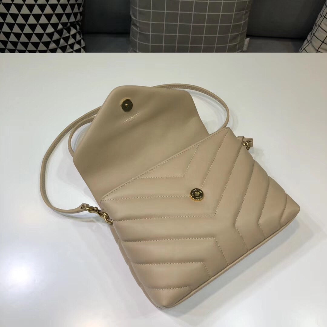 YSSL Loulou Mini Shoulder Bag Beige For Women 7in/18cm YSL