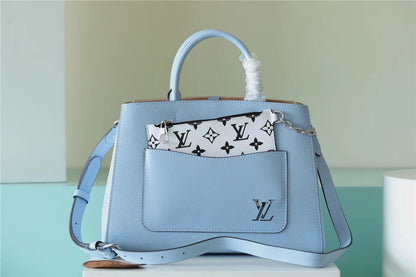 LV Marelle Tote MM Epi Bleu Nuage Blue For Women, Women’s Handbags, Shoulder And Crossbody Bags 11.8in/30cm LV 