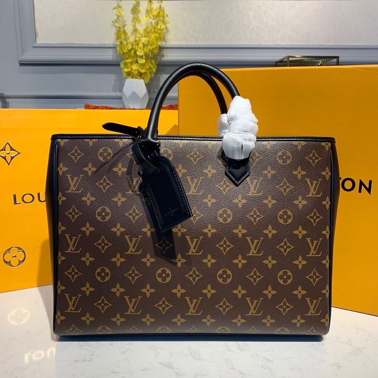 LV Grand Sac Tote Bag Monogram Canvas For Women,  Shoulder Bags 14.5in/37cm LV