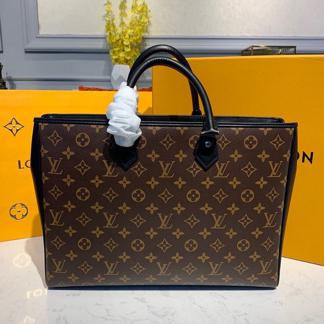 LV Grand Sac Tote Bag Monogram Canvas For Women,  Shoulder Bags 14.5in/37cm LV