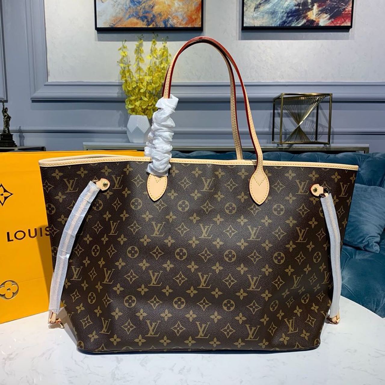 LV Neverfull GM Tote Bag Monogram Canvas Beige For Women, WoHandbag, Shoulder Bags 15.7in/39cm LV M40990