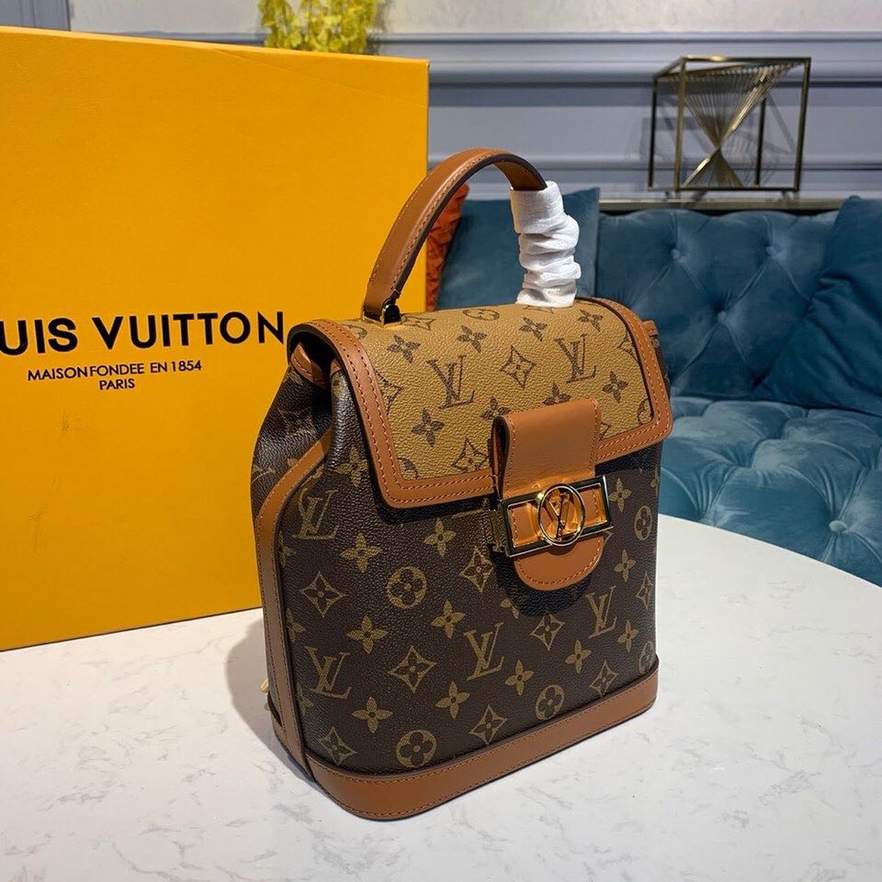 LV Dauphine Backpack PM Monogram and Monogram Reverse Canvas By Nicolas Ghesquiere For Spring-Summer, WoBags 20cm LV M45142