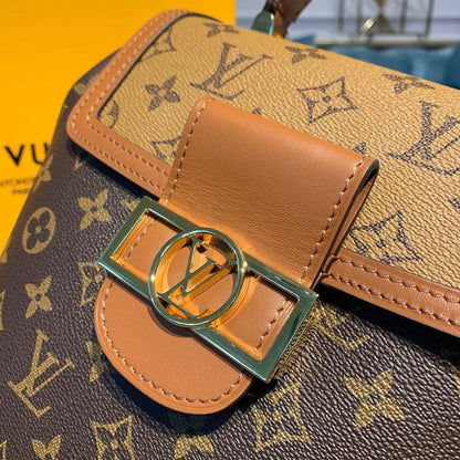 LV Dauphine Backpack PM Monogram and Monogram Reverse Canvas By Nicolas Ghesquiere For Spring-Summer, WoBags 20cm LV M45142