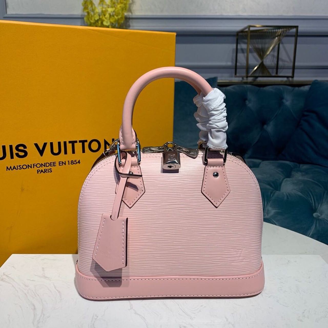 LV Alma BB Epi Rose Ballerine Pink For Women,  Shoulder And Crossbody Bags 9.2in/23.5cm LV M41327