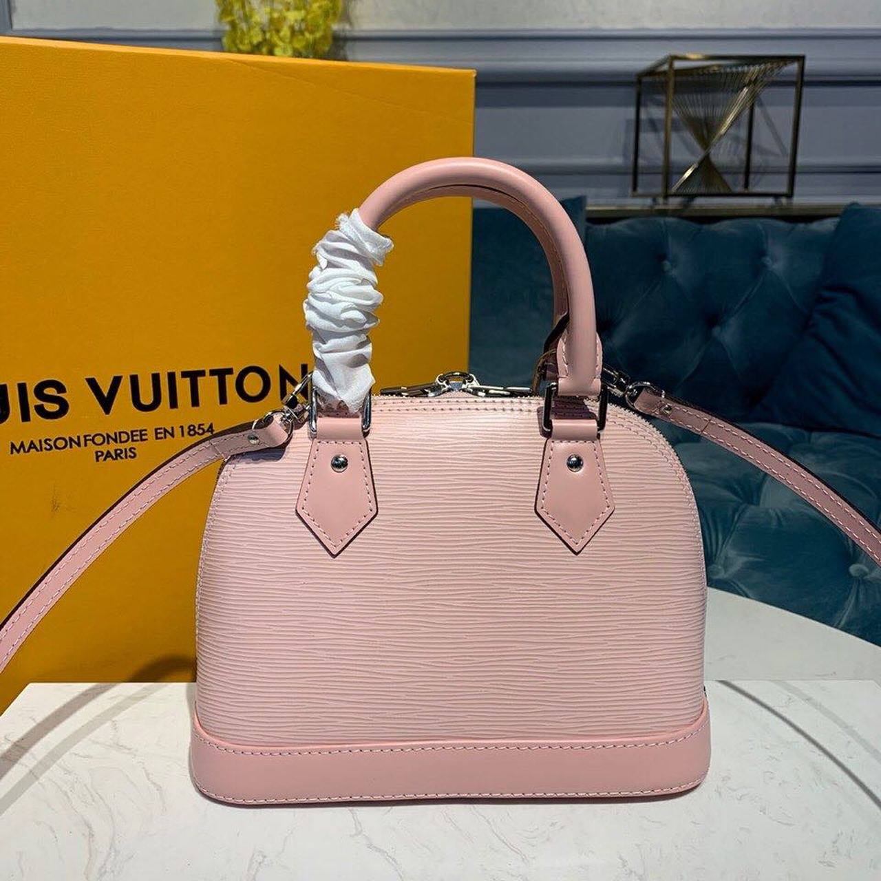 LV Alma BB Epi Rose Ballerine Pink For Women,  Shoulder And Crossbody Bags 9.2in/23.5cm LV M41327