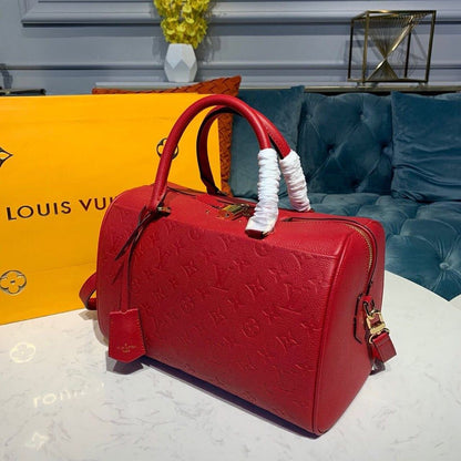 LV Speedy Bandouliere 30 Monogram Empreinte Cherry Red For Women,  Shoulder And Crossbody Bags 11.8in/30cm LV