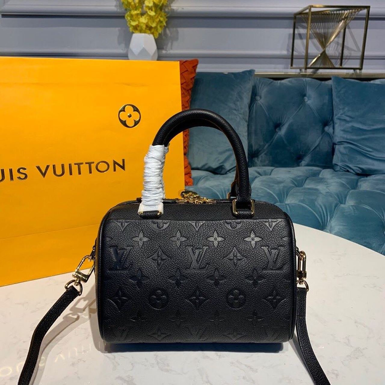 LV Speedy Bandouliere 20 Monogram Empreinte Black For Women,  Shoulder And Crossbody Bags 7.8in/20cm LV M42394