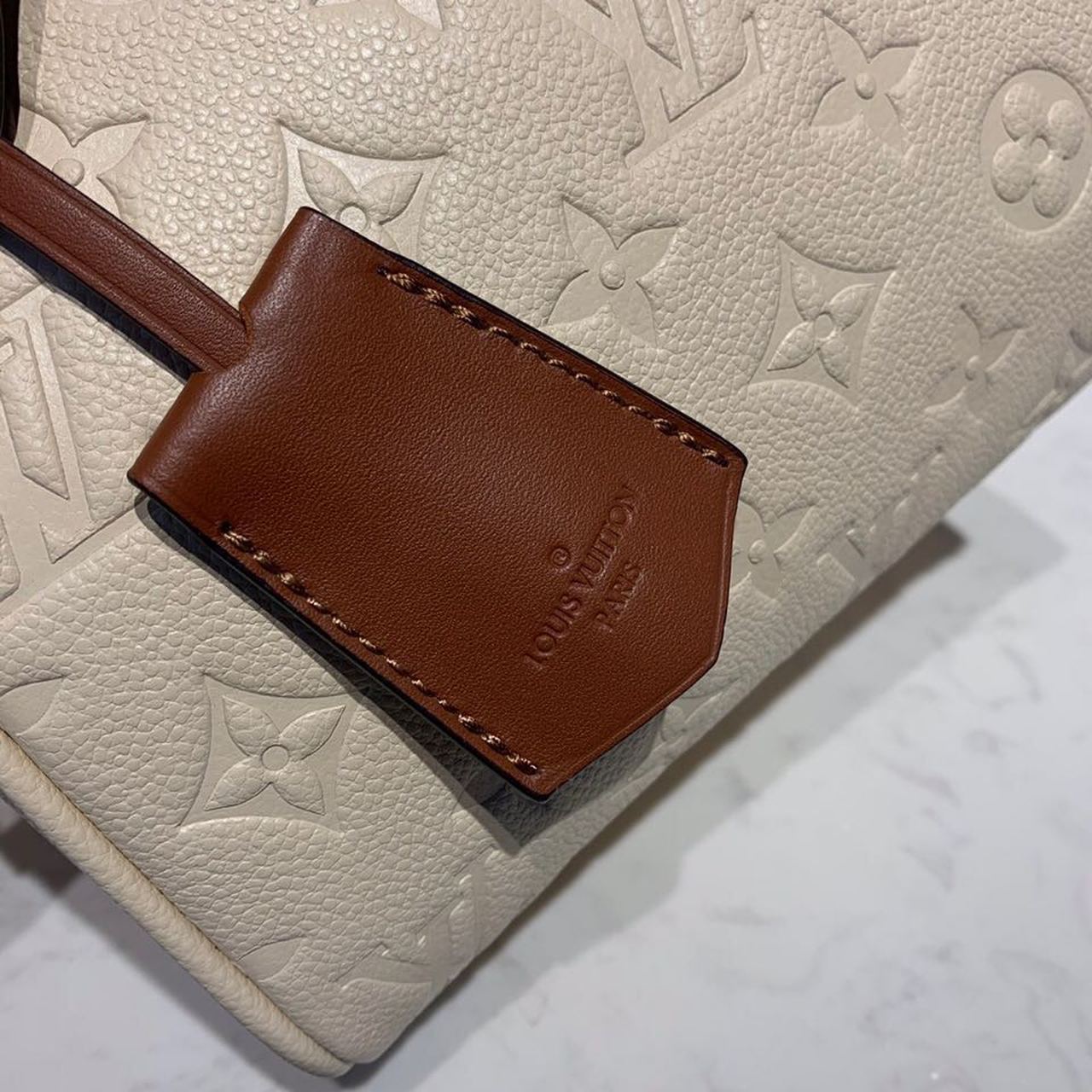 LV Speedy Bandouliere 20 Monogram Empreinte Creme For Women,  Shoulder And Crossbody Bags 7.8in/20cm LV