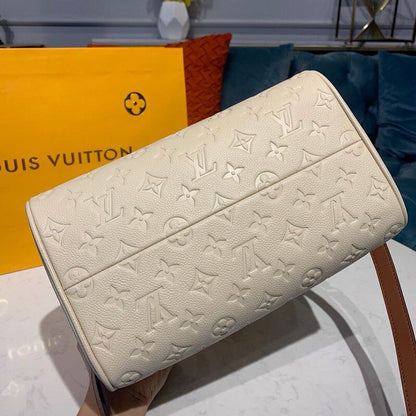 LV Speedy Bandouliere 25 Monogram Empreinte Creme For Women,  Shoulder And Crossbody Bags 9.8in/25cm LV