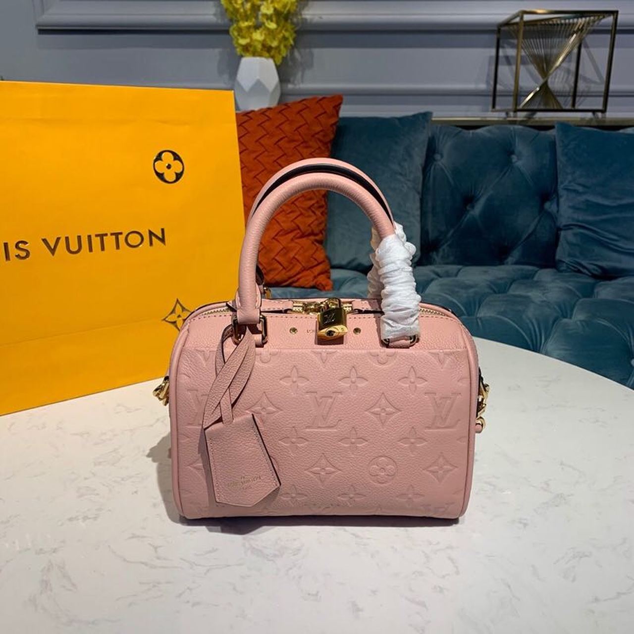 LV Speedy Bandouliere 20 Monogram Empreinte Light Pink For Women,  Shoulder And Crossbody Bags 7.8in/20cm LV