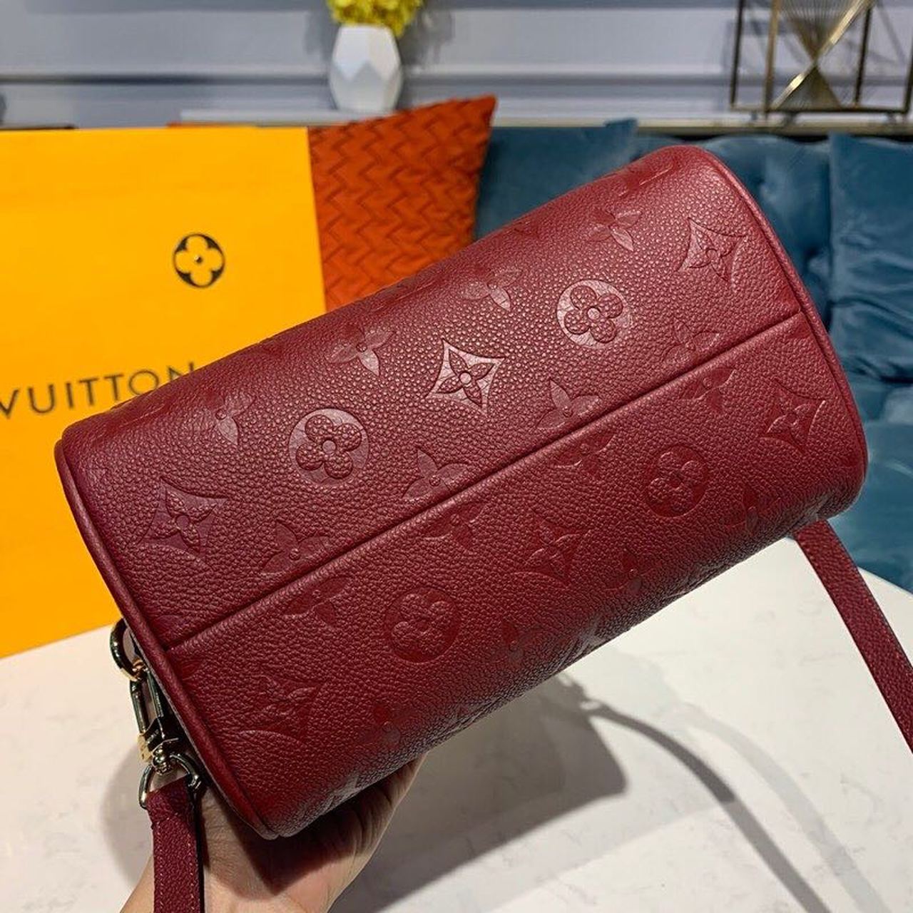 LV Speedy Bandouliere 20 Monogram Empreinte Burgundy For Women,  Shoulder And Crossbody Bags 7.8in/20cm LV