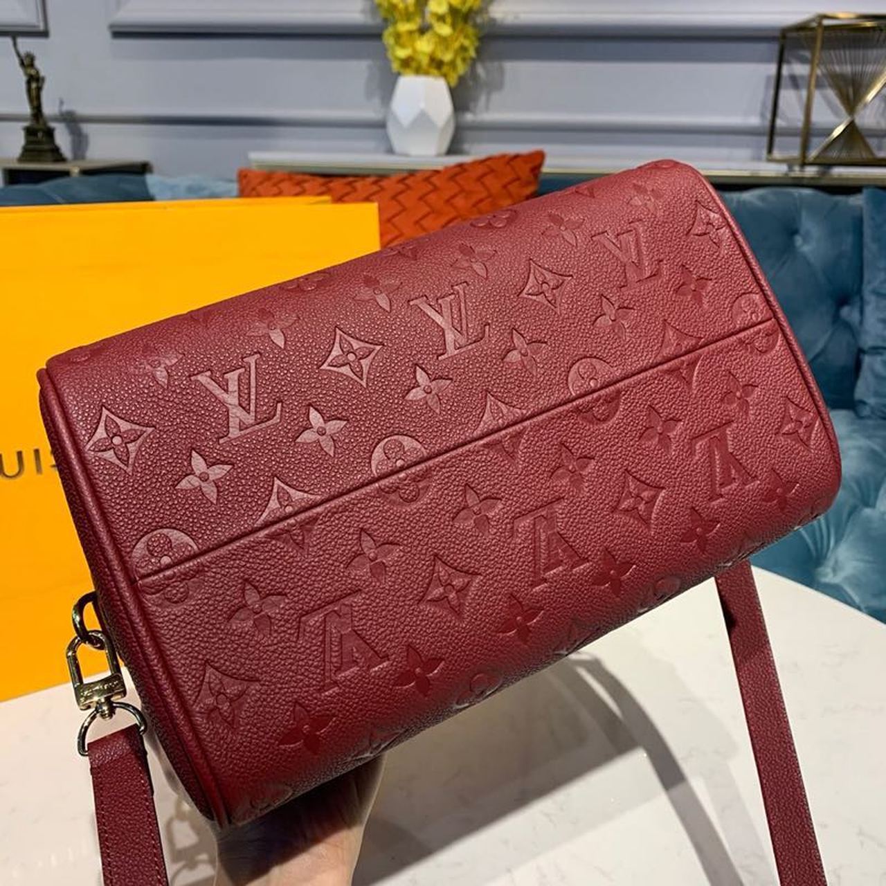 LV Speedy Bandouliere 25 Monogram Empreinte Burgundy For Women,  Shoulder And Crossbody Bags 9.8in/25cm LV