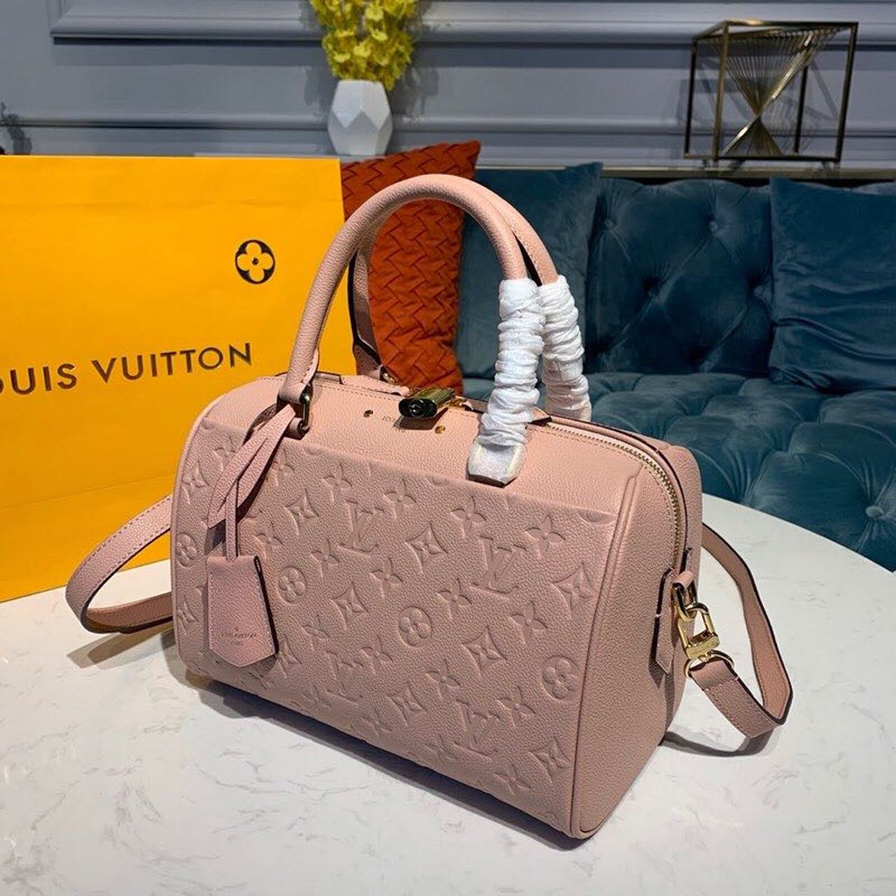 LV Speedy Bandouliere 25 Monogram Empreinte Light Pink For Women,  Shoulder And Crossbody Bags 9.8in/25cm LV