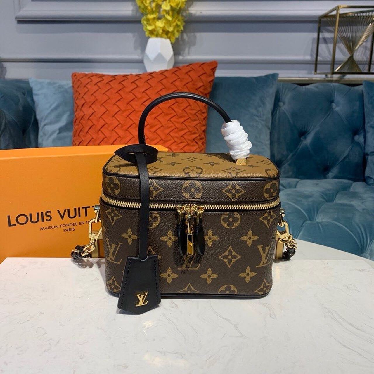 LV Vanity PM Monogram And Monogram Reverse Canvas By Nicolas Ghesquiere For Women,  Shoulder And Crossbody Bags 7.5in/19cm LV M45165