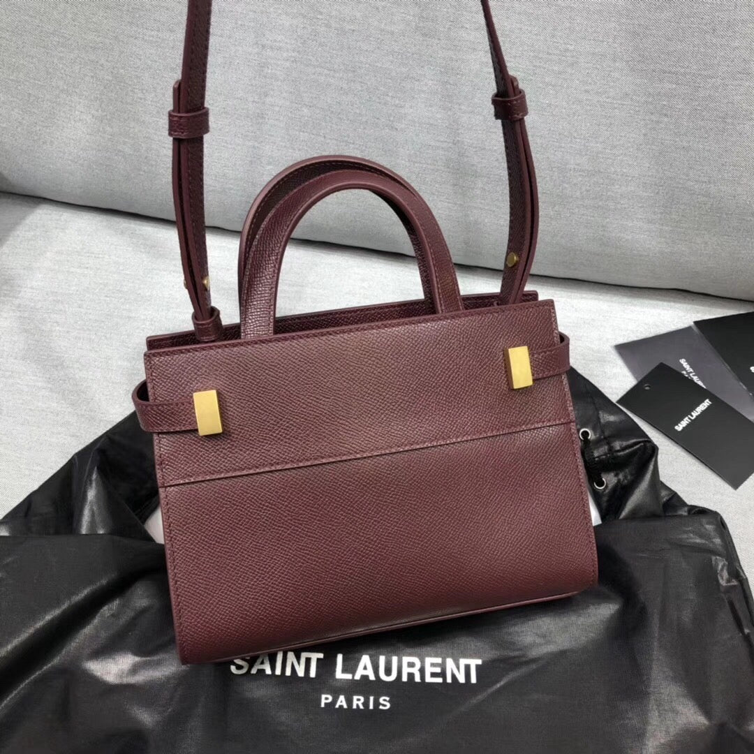 YSSL Manhattan Nano Shopping Bag In Box Burgundy For Women 8.2in/21cm YSL