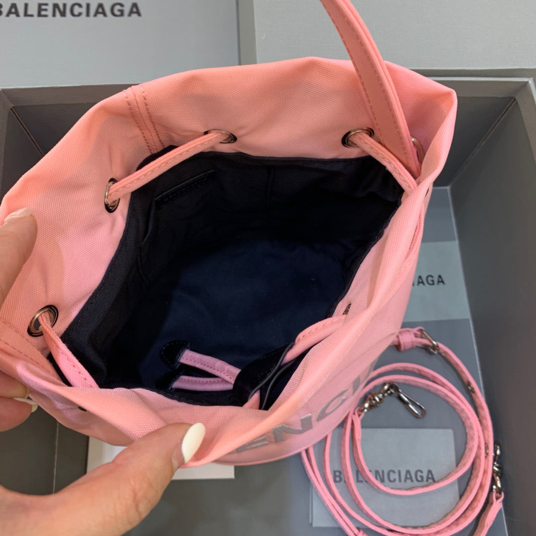 Balen Le Cagole Medium Bucket Bag In Light Pink, For Women,  Bags 11.8in/30cm