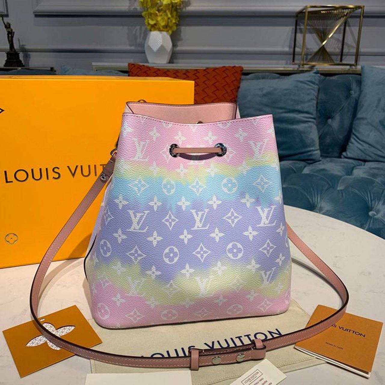 LV Escale NeoNoe MM Bucket Bag Monogram Canvas Multicolor For Women,  Shoulder And Crossbody Bags 10.2in/26cm LV M45124