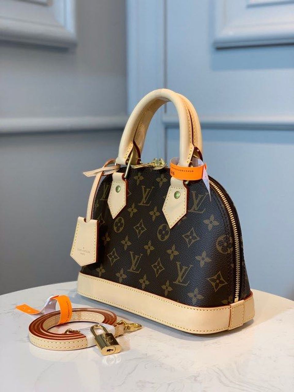 LV Alma BB Monogram Canvas Beige For Women,  Shoulder And Crossbody Bags 9.2in/23.5cm LV M53152