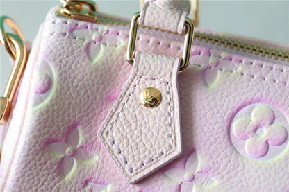 LV Nano Speedy Monogram Empreinte Pink For Women,  Shoulder And Crossbody Bags 16cm/6.3in LV M81508