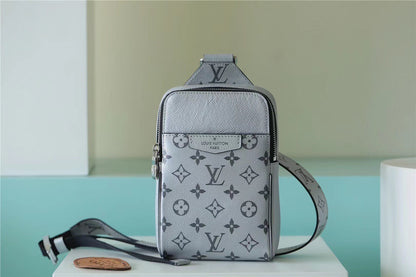 LV Outdoor Sling Bag Taigarama Gunmetal Gray For Men, Bags, Crossbody Bags 8.3in/21cm LV 