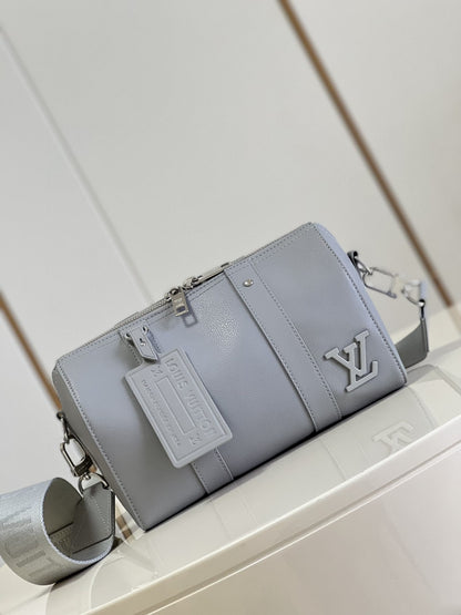 LV City Keepall Grey Aerogram For Women, WoBags, Crossbody Bags 10.6in/27cm LV M59328