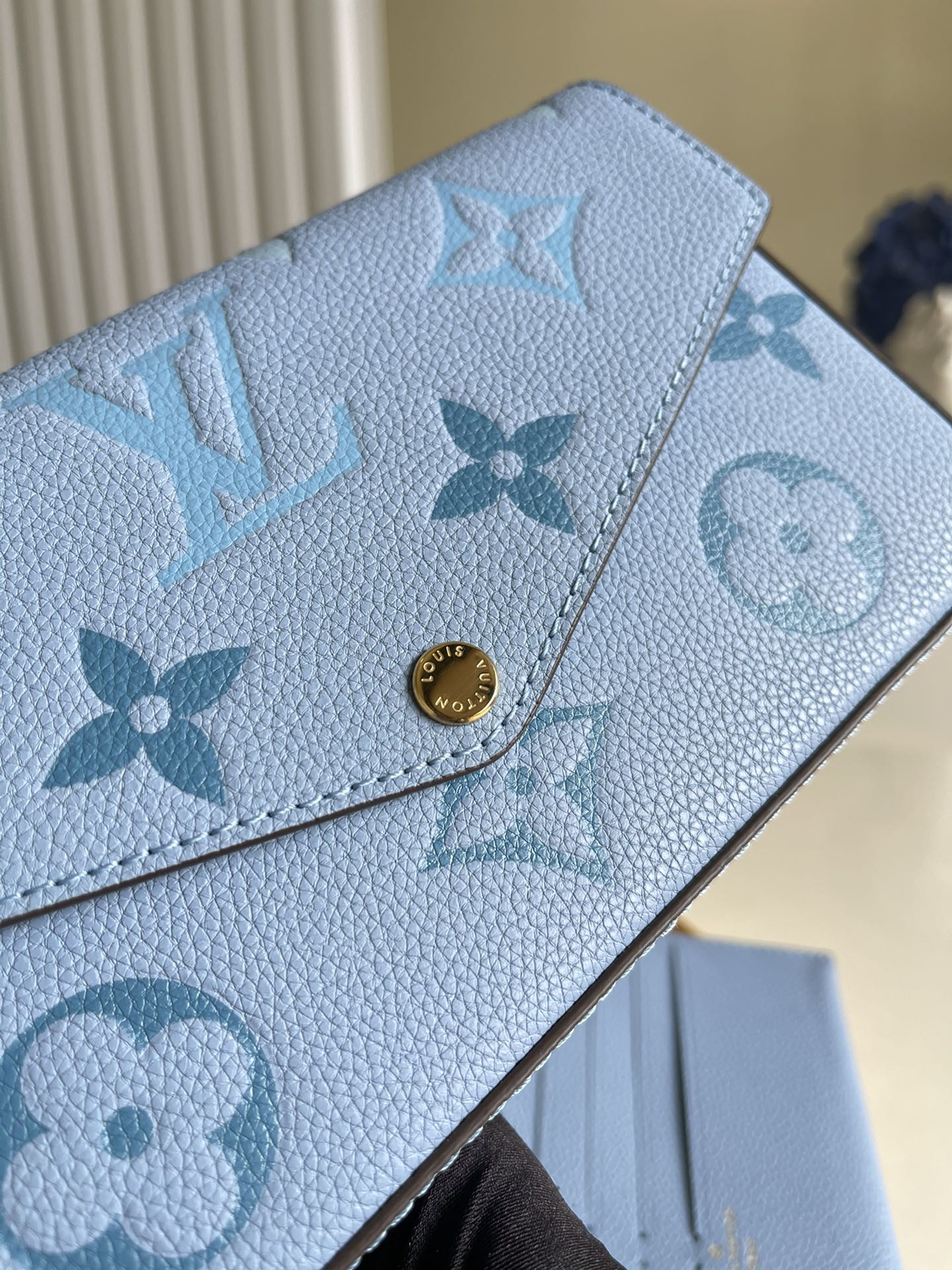 LV Felicie Pochette Tourterelle Blue Monogram Empreinte For Women, WoWallet 8.3in/21cm LV