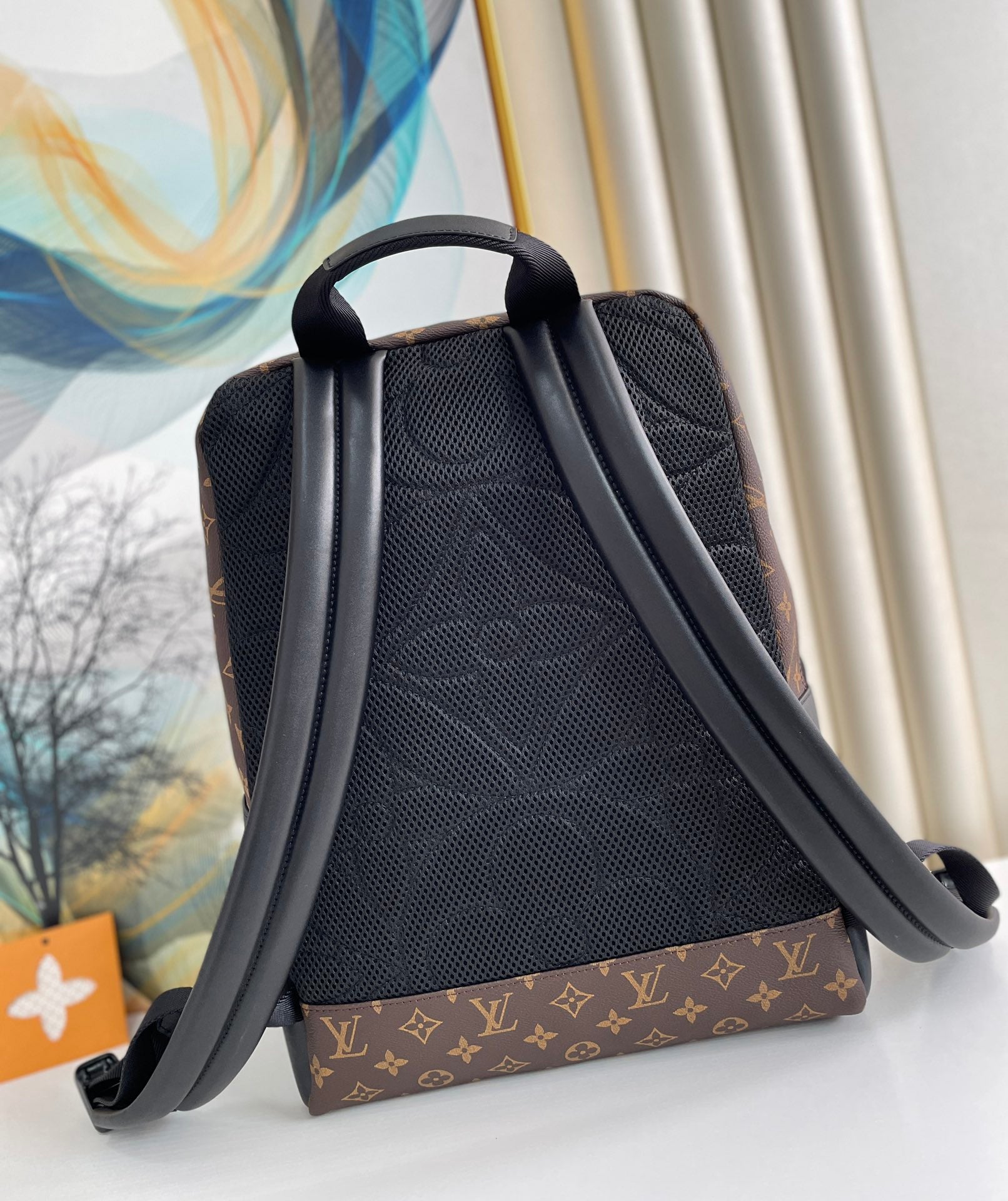 LV Dean Backpack Monogram Macassar Canvas For Men, Bags 42cm LV M45335