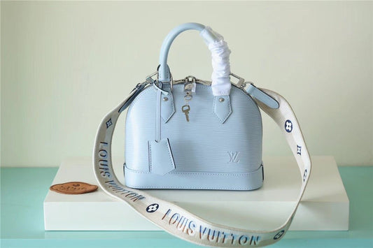 LV Alma BB Epi Light Blue For Women,  Shoulder And Crossbody Bags 23.5cm/9.3in LV