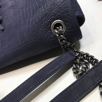 YSSL Niki Medium Chain Bag In-Embossed Navy For Women 11in/28cm YSL