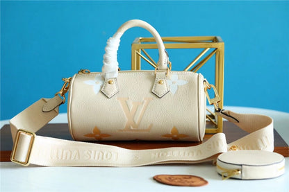 LV Papillon BB Monogram Empreinte Beige For Women, Women’s Bags, Shoulder And Crossbody Bags 7.9in/20cm LV