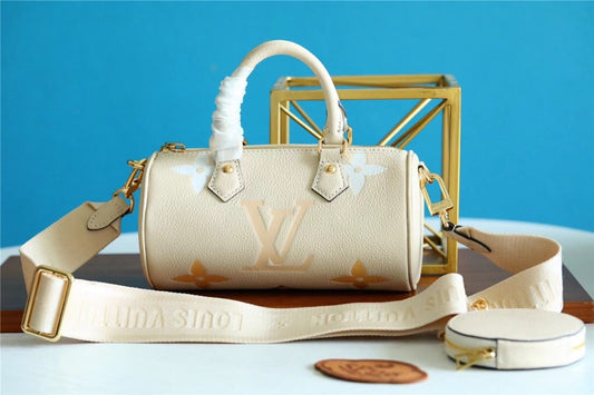 LV Papillon BB Monogram Empreinte Beige For Women, Women’s Bags, Shoulder And Crossbody Bags 7.9in/20cm LV