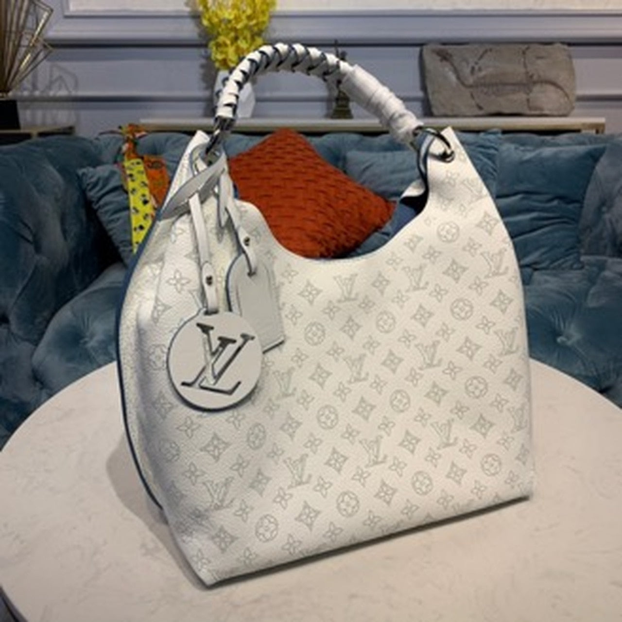 LV Carmel Hobo Bag Ivory For Women,  Shoulder Bags 13.8in/40cm LV