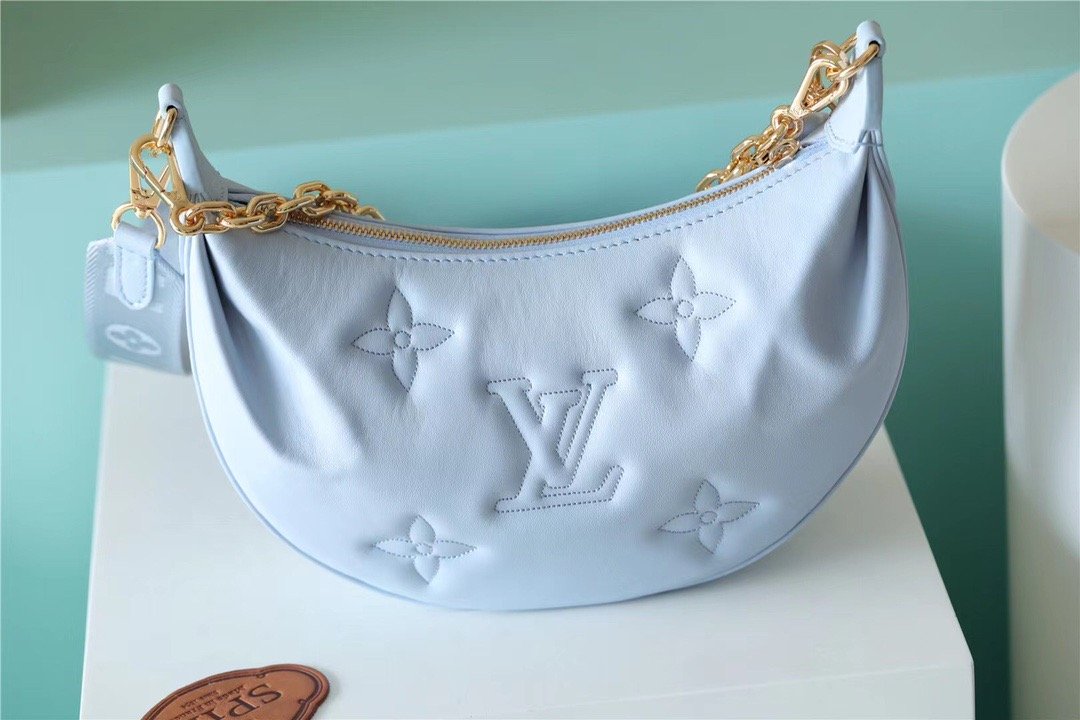 LV Over The Moon Bag Handbags For Women In Bleu Glacier Blue 10.8in/28cm LV M59825