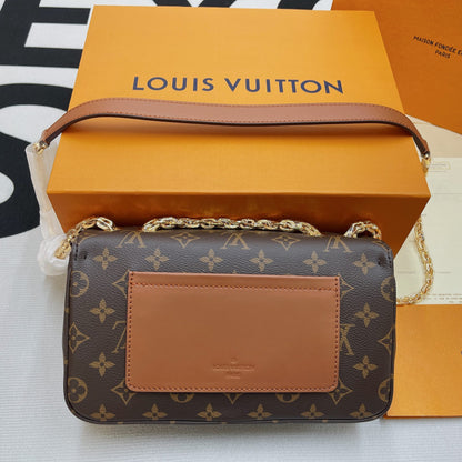 LV Marceau Monogram Canvas Caramel Brown For Women,  Shoulder and Crossbody Bags 9.6in/24.5cm LV M46127