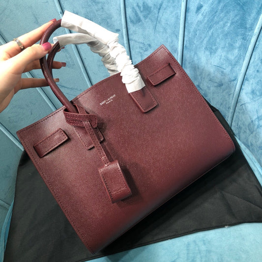 YSSL Sac De Jour Baby In Shiny Burgundy For Women 10.2in/26cm YSL